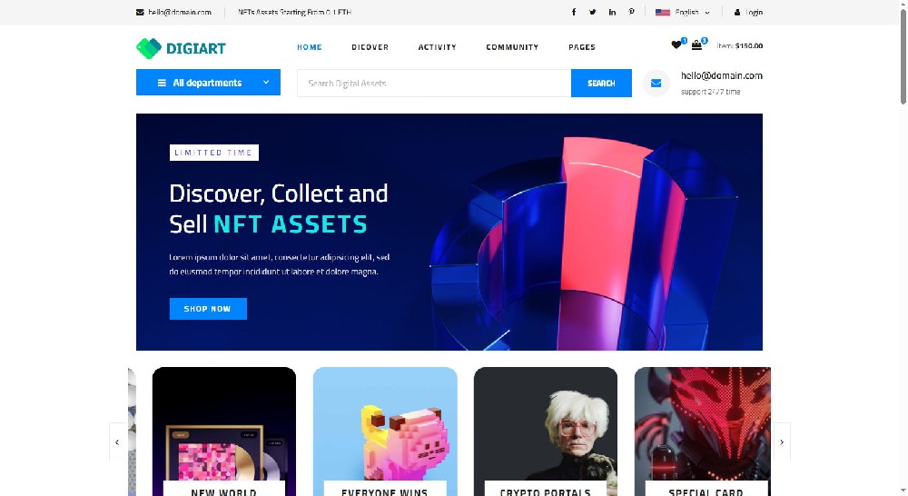 艺术作品交易出售网站HTML模板 - DigiArt